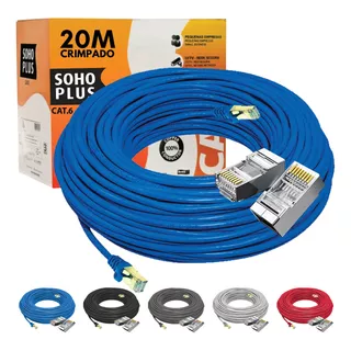 Cabo De Rede Cat6 Furukawa Sohoplus 100% Cobre 20m Crimpado