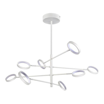 Colgante 8 Luces Led Linea Orion Blanco Diseño Moderno Pal