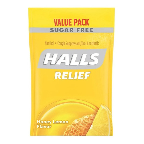 Halls Relief Honey Lemon Sugar Free Cough Drops Pack De 180