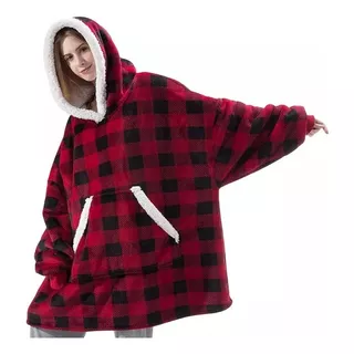 Polerón Pijama Sherpa Con Capucha Diseño Calidad Premiun Invierno 