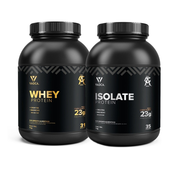 Kit Yaoca Proteína Whey 1 Kg + Proteína Isolate 1 Kg