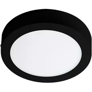 Panel Plafon Led 24w Redondo Aplicar Negro Macroled 6000k