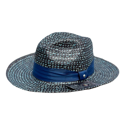 Sombrero Fedora Exclusivo Azul Elegante Fino