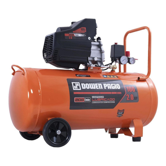Compresor de aire eléctrico Dowen Pagio CA20100SP 100L 2hp 220V 50Hz naranja