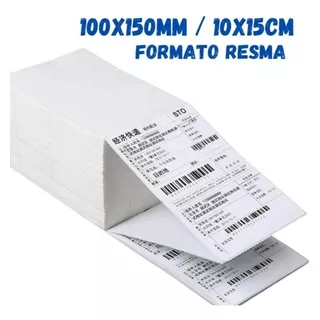 4000 Etiqueta 10x15 Para Impressora Térmica C/ Serrilha Resm Cor Branco