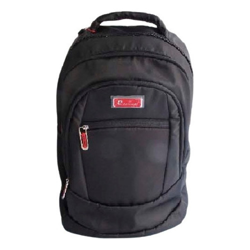 Mochila Porta Notebook Pierre Cardin Escolar Urbana Unisex Color Negro Diseño de la tela Liso