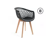 8 Cadeiras Web Base Wood - Artiluminacao - Frete Gratis