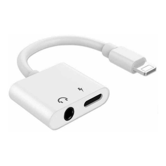 Adaptador Dual Para iPhone, Carga Audio Y Voz, Jack 3.5 Mm.