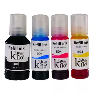 Kit 4 Tinta Marca Kflo T504 L4260 L6270 L14150 Una Por Color