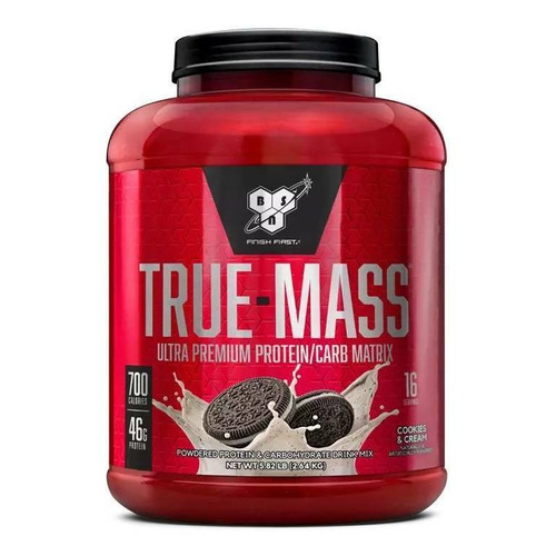 Suplemento en polvo BSN  True-Mass hipercalórico sabor cookies & cream en pote de 2.64kg