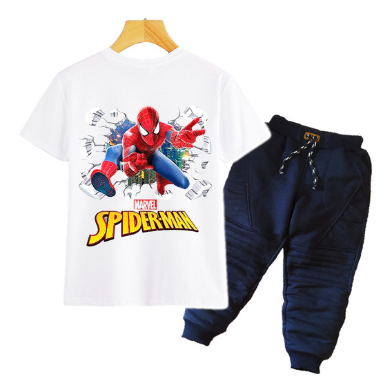 Conjuntos Para Niños De Spiderman - Camiseta Sublimada