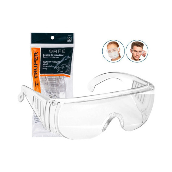 Lentes De Seguridad Transparentes Truper Safe 14252