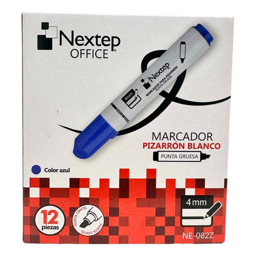 Marcador Para Pizarrón Blanco Nextep Con 12 Piezas Azul