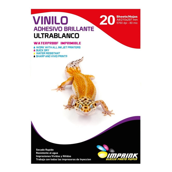 Vinilo Adhesivo Ultrablanco A4/20hojas