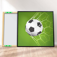 Quadro Decorativo 40x40 - Infantil Futebol Bola Na Rede