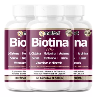 Suplemento Melfort Biotina Cabelos E Unhas 180 Cápsulas