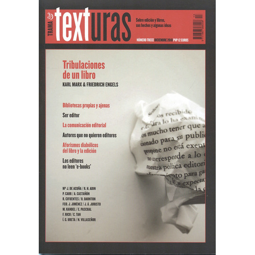 Revista Trama Y Texturas No.13 Tribulaciones De Un Libro