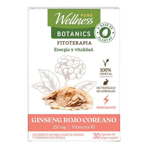 Suplemento Dietario Pure Wellness Ginseng Rojo Coreano X 30