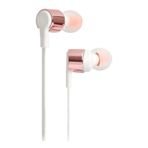 Fone de ouvido in-ear gamer JBL Tune T210 JBLT210 ouro rosa