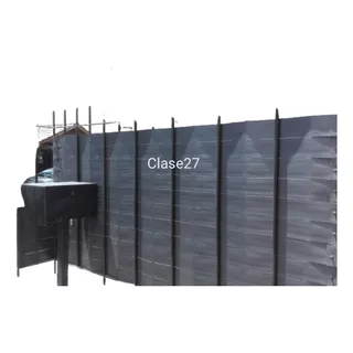 10 M2 Cinta Cubre Cerco 69mm Negro+ 100 Grampas