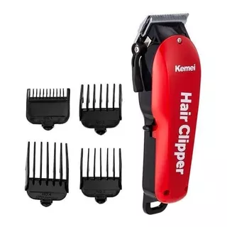 Máquina Profissional De Cortar Cabelo Kemei Km-707z Cor Vermelho