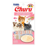 Snack Para Gato Cremoso Inaba Churu Atún Y Salmón 14 Gr