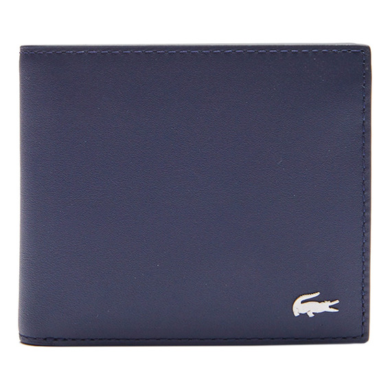 Cartera Lacoste Fitzgerald En Piel Con Logo Para Hombre Color Azul Marino Diseño De La Tela Liso