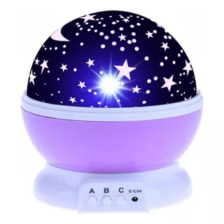 Proyector Lámpara Luz Led Cielo Estrella Espanta Cuco Niños Color Rosado