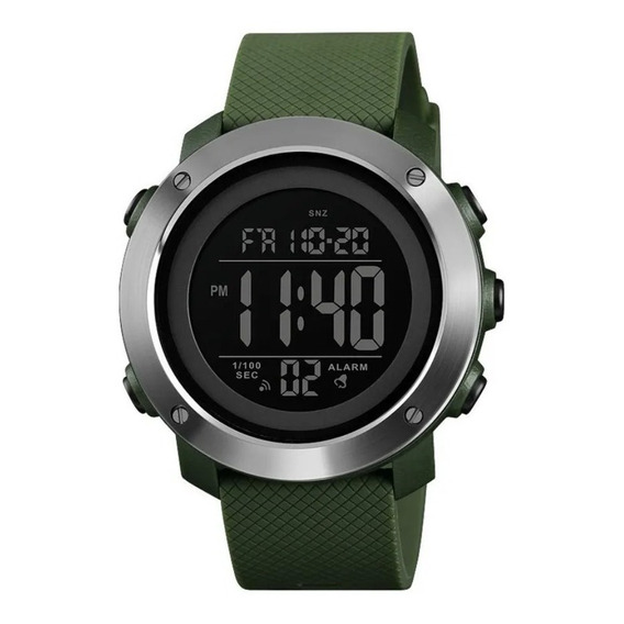 Reloj Deportivo Skmei 1416 Digital Aro Acero Correa Verde 