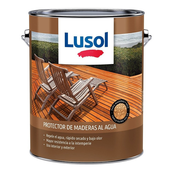 Protector Para Madera Lusol Al Agua Blanco, Caoba Y Natural