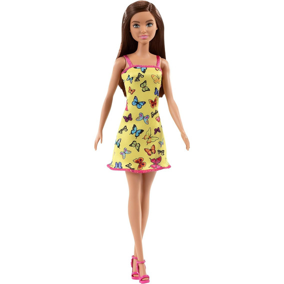 Muñeca Barbie Fashion & Beauty Vestido Amarillo Mariposa