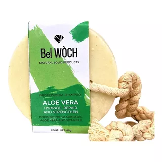  Shampoo Sólido Bel Wòch 100% Natural En Barra Aloe Vera