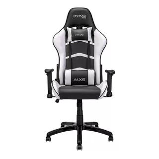 Cadeira De Escritório Mymax Mx5 Gamer Ergonômica  Preta E Branca Com Estofado Em Tecido Sintético