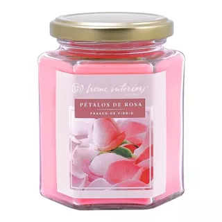 Vela Aroma Petalos De Rosa Frasco De Vidrio Home Interiors