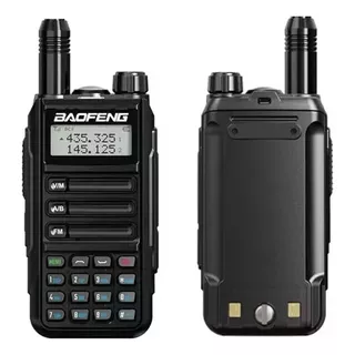 Rádio Walk Talk Comunicador Baofeng Uv-16 Com Microfone Py Cor Preto