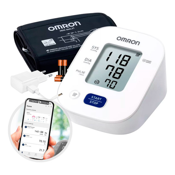 Toma Presión Omron 7142 Bluetooth Y Adap. Eléctrico Topmedic