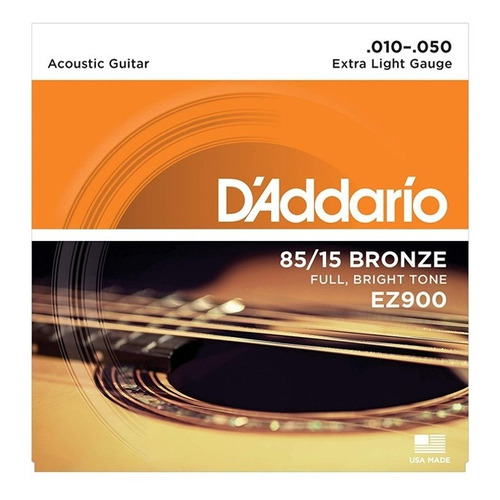 Encordado De Guitarra Acustica Daddario Ez900 85/15 010 050