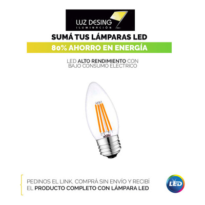 Colgante Luca 7 Luces Dorado Ambar Deco Diseño Moderno Lk