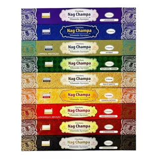 Incenso Indiano Darshan Nag Champa - Kit 9 Aromas Yoga - 15g