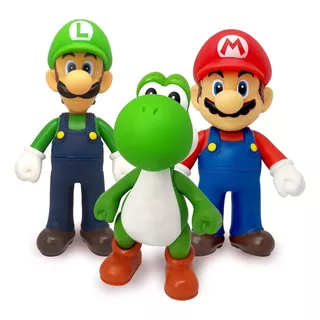 3pz Muñeco Y Figuras Para Super Mario Bros Luigi Yoshi 10cm