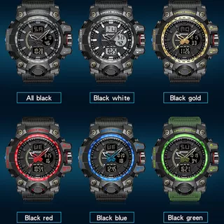 Reloj Sanda 3132, Reloj Militar Impermeable De 50 M Color Del Fondo Negro/azul
