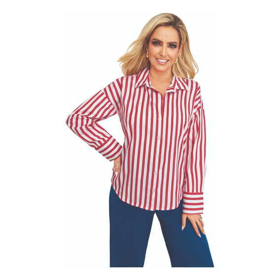 Camisa Casual Mujer Rojo 960-59