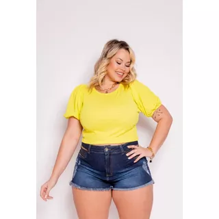 Cropped Plus Size Mangas Curtas