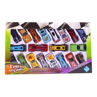 Autos De Metal X 20 Tipo Hotwheels, Velocidad Sin Limites Color Multicolor Personaje Auto