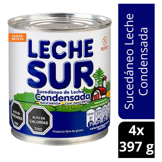 Sucedáneo De Leche Condensada Leche Sur® Lata 397g Pack X4