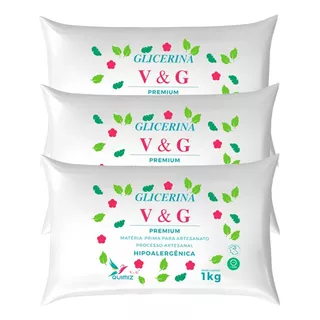 3 Glicerina Branca Artesanato Sabonetes Vegetal Base Vegana