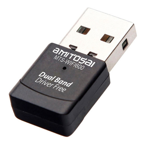 Amitosai UltraSpeed MTS-WIFI600 Adaptador receptor placa USB WIFI 600mbps Dual Band 2.4 y 5 Ghz Driver Free