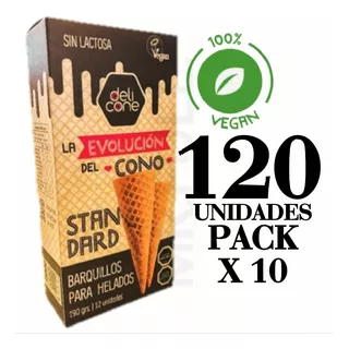 Cono Helado Barquillo Artesanal Delicone  Vegan 120 Unidades