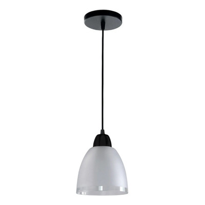 Colgante 1 Luz Vidrio Borde Transparente Negro Apto Led