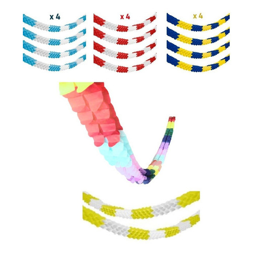 Guirnalda Panal X 4 Unidades 2 Metros C/u Color Azul Y Amarillo